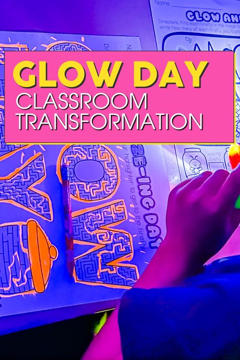 Turn your classroom into a radiant wonderland with Glow Day! 🌟 Ignite excitement and engagement as students learn in a glow-in-the-dark environment. Discover transformative ideas that captivate and inspire, creating unforgettable memories. Illuminate learning like never before with this magical classroom experience. Glow In The Dark Learning Activities, Math Glow Day, Classroom Glow Day, Glow Day Classroom Activities, Glow Classroom, Glow Day Classroom, Classroom Transformation Ideas, Magical Classroom, Dark Science