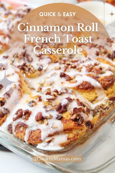 Indulge in a quick & easy breakfast with Cinnamon Roll French Toast Casserole! This mouthwatering treat combines the decadence of traditional cinnamon rolls with the ease of a prep-ahead casserole. Sink your teeth into the soft, gooey rolls drenched in a velvety custard, and top it off with rich maple syrup and icing drizzles. Ideal for special occasions, holiday brunches, or simply spoiling yourself. Breakfast With Cinnamon, Cinnamon Roll French Toast Casserole, Quick Easy Breakfast, French Toast Casserole Easy, Cinnamon Roll French, Pillsbury Cinnamon Rolls, Cinnamon Roll French Toast, Cinnamon Roll Casserole, Cinnamon Breakfast