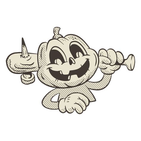 Pumpkin monster retro cartoon PNG Design Retro Halloween Cartoon, Rubber Hose Character, Retro Character Illustration, Retro Illustration Graphics, Vintage Cartoon Aesthetic, Cereal Cartoon, Monsters Tattoo, 1950s Cartoon, Retro Cartoon Characters