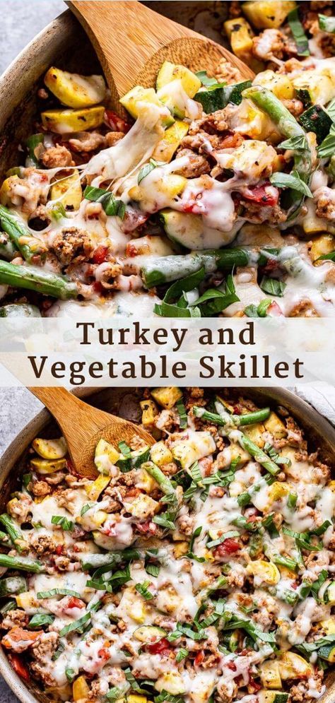 Ground Turkey And Roasted Vegetables, Non Spicy Dinner Recipes, One Skillet Dinners Healthy, Healthy Green Dinner Recipes, Ground Turkey And Vegetable Recipes, Vegetable Skillet Meals, Skillet Ground Turkey Recipes, Spinach Skillet Recipes, Healthy Meals 30 Minutes Or Less