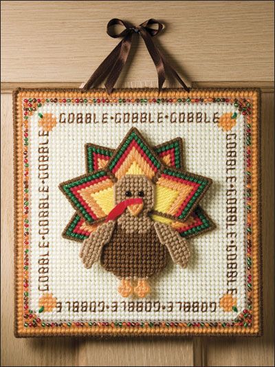 Plastic Canvas Thanksgiving Patterns, Plastic Canvas Turkey, Thanksgiving Plastic Canvas, Diy Canvas Crafts, Beaded Wall Hanging, Autumn Patterns, Happy Guy, Plastic Canvas Tissue Boxes, Plastic Canvas Patterns Free