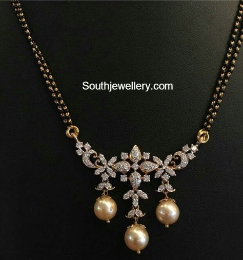 Mangalsutra Chain, Black Beads Mangalsutra, Black Beads Mangalsutra Design, Diamond Pendants Designs, Gold Jewelry Simple Necklace, Gold Mangalsutra Designs, Beautiful Gold Necklaces, Diamond Pendants, Gold Pendant Jewelry