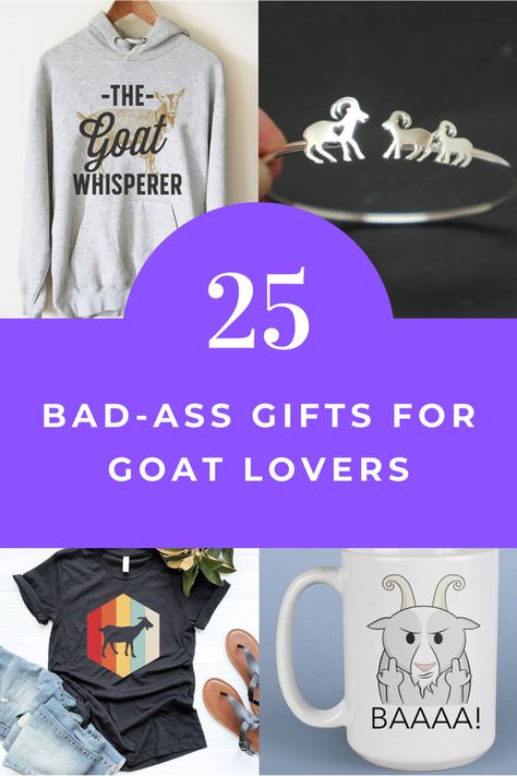 Is there someone in your life who lives and breathes goats? Whether they happen to be ranchers, breeders or pure enthusiasts, they are a unique breed and deserve unique gifts for goat lovers.    To help you celebrate these unique beings and their hooved friends, we have curated a list of some of the best gifts for goat lovers ever! We have a fun blend of interesting and quirky items to add to their collection or inspire their décor. Weird People, Goat Gifts, Goats Funny, Cool Gift Ideas, Goat Shirts, Goat Lover, Handmade Planter, Gifts For Farmers, Awesome Gifts