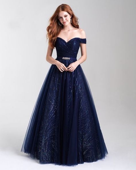 looking ahead at the weekend like.. 😏 💠 @jaszcouture #jaszcouture #ipaprom #ipapromretailer #ipadesigner Blue Off Shoulder Gown, Midnight Blue Prom Dress, Madison James Wedding Dress, Blue Weddings, Madison James, Prom 2020, Couples Drawings, Blue Prom Dress, Yule Ball