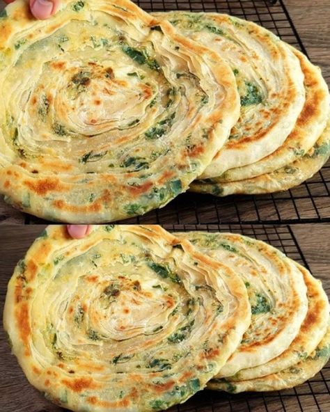 Flatbread Dough, Crispy Flatbread, Homemade Flatbread, Flat Breads, Flat Bread, Grandmas Recipes, Best Food Ever, Green Onion, Unique Recipes