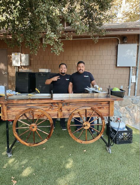 Crave a party with some Mexican flare? Let us cater your next wedding with mouthwatering guacamole, tacos and more! Our Mexican food catering services are sure to impress your guests. Plus, our wooden grill will add a touch of charm to your wedding aesthetic. Contact us at (949)891-5313 or visit us at tacocateringoc.com to start planning the perfect wedding catering menu for your celebration - it's almost wedding season, after all! 🎉🌮❤️ Wedding Street Tacos, Taco Guy At Wedding, Taco Stand Wedding, Mexican Catering Display, Taco Catering Set Up, Taco Truck Wedding, Mexican Wedding Foods, Taco Bar Catering, Guacamole Tacos