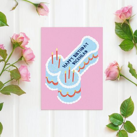 Happy Birthday Dickhead Card Funny Rude Cheeky Cake - Etsy Funny Rude, Gift Suggestions, Craft Business, How To Raise Money, Birthday Greeting Cards, Valentines Cards, Paper Greeting Cards, Special Day, Birthday Cards