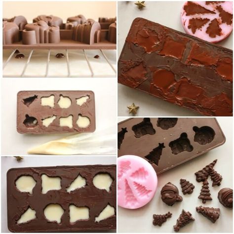 Easy Homemade Filled Chocolates, a delicious homemade candy recipe, chocolate molds, make this an easy to make after dessert treat. Candy Mold Recipes, Easy To Make Christmas Treats, Candy Molds Recipes, Chocolate Molds Recipe, Silicone Molds Recipes, Christmas Candy Molds, Mold Recipes, Homemade Chocolate Candy, Christmas Chocolate Moulds