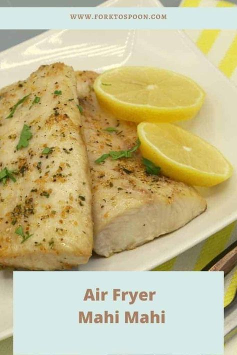 Air Fried Mahi Mahi, Air Fry Mahi Mahi, Air Fryer Mahi Mahi Recipes, Mahi Mahi Recipes Air Fryer, Air Fryer Mahi Mahi, Mahi Mahi Recipes, Air Fried Fish, Lemon Garlic Butter Sauce, Air Fryer Fish Recipes