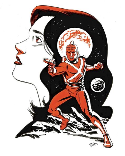 Adam Strange commission by Michael Cho Adam Strange, Moon Knight, Art Style Inspiration, Selling Artwork, Art Archive, Comic Book Artists, Marker Art, Featured Art, Comic Artist