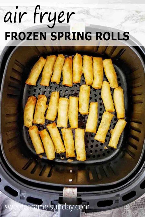 Frozen Spring Rolls In Air Fryer, Frozen Lumpia In Air Fryer, Air Fryer Lumpia Frozen, Rolls In Air Fryer, Homemade Spring Rolls, Veg Spring Rolls, Quick Appetizer, Shrimp Spring Rolls, Fried Spring Rolls