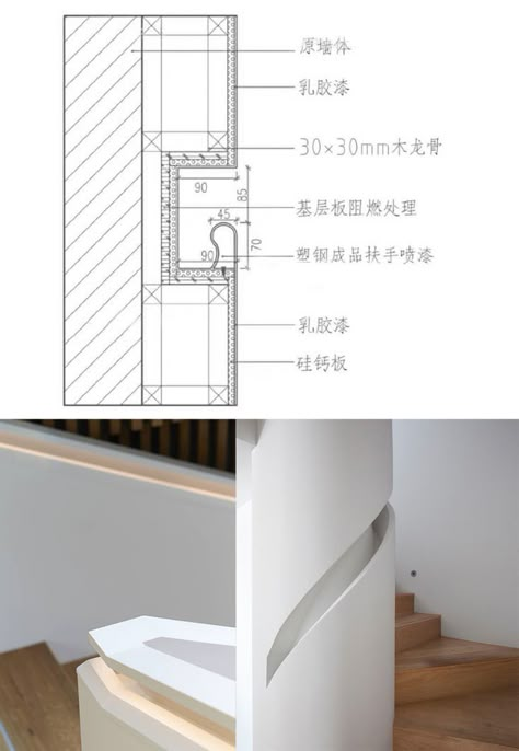 Wall Stair Railing, Stairs Handle, Stair Design Architecture, Section Detail, Details Drawing, Photoshop Architecture, Luxury Staircase, Apartment Checklist, Stair Railing Design