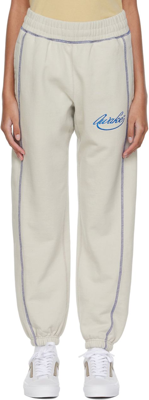 Find AWAKE NY Off-white Cotton Lounge Pants on Editorialist. French terry lounge pants. Contrast overlock stitching throughout. · Concealed drawstring at elasticized waistband · Logo embroidered at front · Three-pocket styling · Elasticized cuffs Supplier color: Cream Knit Pants Outfit, Sweat Suits Outfits, Awake Ny, Knit Bottom, Sleepwear & Loungewear, Mens Activewear, Lounge Pants, Womens Maxi Dresses, Pants Outfit