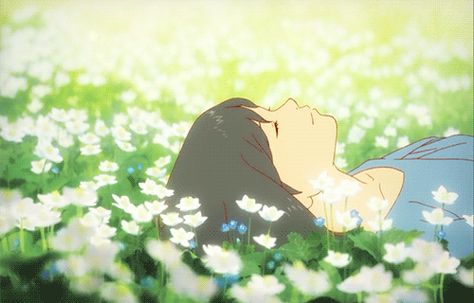 Aesthetic Anime Gif, Ghibli Gif, Green Anime Aesthetic Gif, Anime Flower Aesthetic Gif, Anime Plants Aesthetic Gif, Studio Ghibli Gif Wallpaper Pc, Ghibli Gifs Scenery, Ōkami Kodomo No Ame To Yuki, Wolf Children Ame