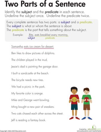 Neat website for worksheets when your kids are having problems in certain areas.  Parts of a Sentence Subject And Predicate Worksheet, Worksheets For 3rd Grade, Sentence Worksheet, Cc Essentials, Third Grade Worksheets, Parts Of A Sentence, Ixl Learning, Secondary English, Subject Verb Agreement