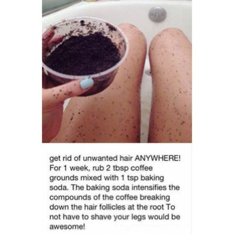 Embedded image Coffee Hair Removal, Body Scrub With Coffee, Make A Body Scrub, Scrub With Coffee, Hair Removal Scrub, Coffee Eye Cream, Diy Medicine, Baking Soda For Hair, Hair Removal Diy