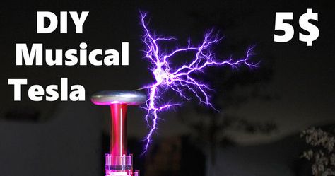 5$ Mini Singing Musical Tesla Coil Music Box ! Diy Tesla Coil, Nicolas Tesla, Tesla Coil, Steam Activities, Nikola Tesla, Electronics Projects, Music Box, Coils, How To Build