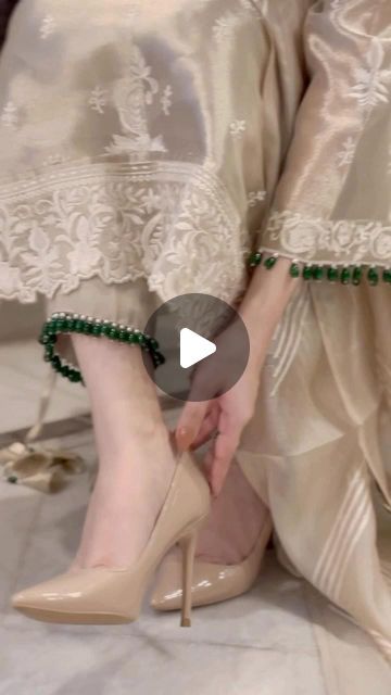 DIA & NOITE on Instagram: "The perfect Eid outfit tailored for you! A lama tissue shirt with delicate embroidery is paired with a matching worked organza dupatta. Playful tassel detailing with emerald stones completes the look!  Dm to place your order! 💓" Tissue Dress, Eid Outfit, Delicate Embroidery, Organza Dupatta, Emerald Stone, Tassels, Emerald, Embroidery, Wardrobe