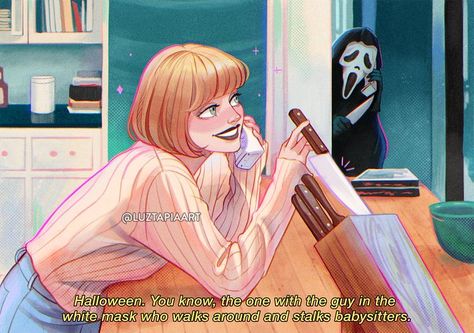 Luz Tapia Art, Scream 1996, Scream Art, Scream Franchise, Ghostface Scream, Scary Movie Characters, Horror Villains, Slasher Movies, Horror Movie Icons