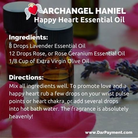 Archangel Haniel, Rose Geranium Essential Oil, Heart Healing, Oil Uses, Essential Oil Uses, Happy Heart, Diffuser Blends, Essential Oil Recipes, Young Living Essential Oils