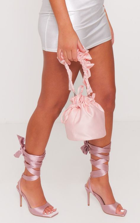 Pink Satin Square Toe Strap Lace Up Ribbon High Heeled Sandals Ribbon Heels, Lace High Heels, Hot Pink Heels, High Heeled Sandals, Killer Heels, Bow Heels, Wedding Heels, Pink Heels, Satin Material