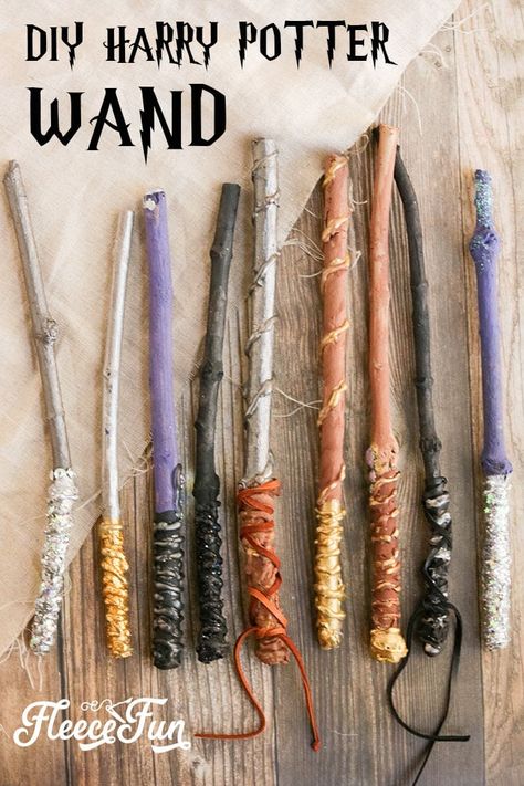 You can make a DIY Harry Potter Wand made from real wood!  Make a wand worthy to grace the window display of Ollivander's. Easy step by step instructions. #harrypotter #DIYwand #harrypotterparty #harrypotterfandom #harrypotterwands Harry Potter Gnomes, Harry Potter Playroom, Harry Potter Window, Harry Potter Diy Wands, Harry Potter Trunk Or Treat, School Club Ideas, Diy Wands, Diy Harry Potter Wands, Harry Potter Trunk