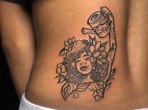 Mystical Tattoos, African Tattoo, Health Tattoo, Self Love Tattoo, Mom Tattoo Designs, Black Girls With Tattoos, Tattoos For Black Skin, Plant Tattoo, Pretty Tattoos For Women