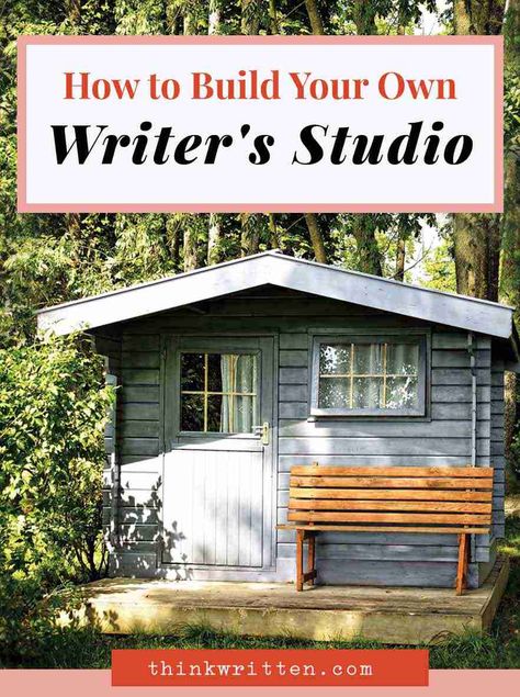 Need a space to write? Here's how you can build your very own writing studio easily and affordably! Installation Interactive, Writing Studio, Build A Shed, Writing Retreat, Build Your Own Shed, Studio Shed, Shed Kits, She Sheds, Writing Space