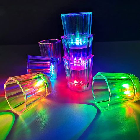 Light Up Shot Glasses Set of 24 Party Favors Adults Shot Cups for Party LED Flash Light Up Drinking Glasses Glow in the Dark Shot Glasses for Birthday Christmas Halloween Weddings Festivals etc Bar Set Up For Party, Liquor Aesthetic, Party Favors Adults, Glowing Glasses, Fete Saint Patrick, Chanel Wallpapers, Light Party, Party Shots, Shot Cups