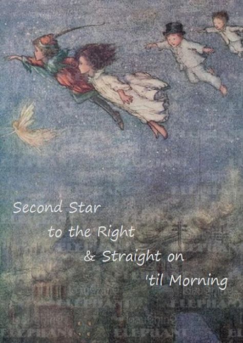 Peter pan's directions to Neverland "Second star to the right and straight on 'til morning" Love it! Childrens Stories, Childrens Illustrations, Children's Book Illustration, Children Illustration, Book Illustration, Artsy Fartsy, Vintage Illustration, Peter Pan, Fairy Tale