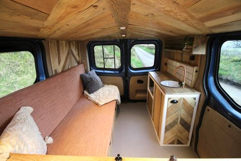 Amazing SWB Vivaro Camper built with beautiful reclaimed woods & Roof Deck. Vauxhall Vivaro Camper, Vivaro Camper, Ford Transit Connect Camper, Self Build Campervan, Roof Ideas, Micro Camper, Van Conversion Interior, Campervan Life, Build A Camper Van