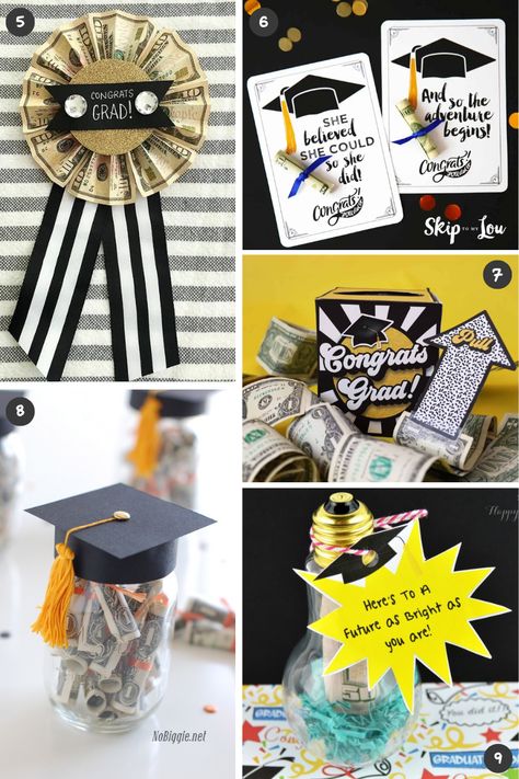 Creative Graduation Money Gift Ideas. Fun ways to give money to a graduate - perfect for high school grads, college grads or any young adult. Includes a money lei, origami creations, money badge and cap, and much more! #moneygift #graduationgift Fun Ways To Give Money, Savannah Smiles, Ways To Give Money, Graduation Money Gifts, Money Leis, Money Gift Ideas, Graduation Money, Creative Money Gifts, Money Lei