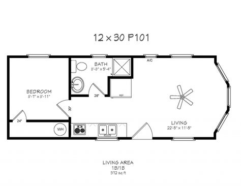 18' by 15' cabin floor plans - Google Search | Addition ... 12x30 Tiny House, Shed Floor Plans, Mobile Home Floor Plans, Rent House, Apartment Floor, Garage Apartment Plans, Cabin Floor, Tiny House Layout, Houses Ideas