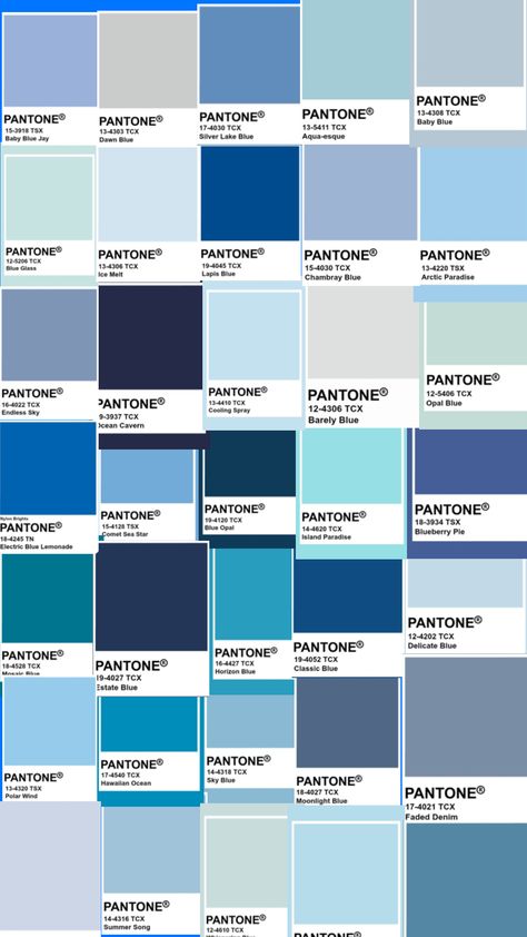 Pantone Color Chart, Pantone Palette, Paint Color Chart, Blue Palette, Pantone Color, Create Collage, Color Chart, Sofa Design, Paint Colors