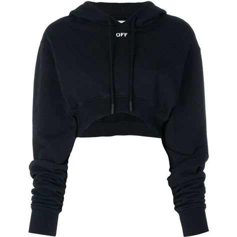 Off-White Cropped Hoodie ($655) ❤ liked on Polyvore featuring tops, hoodies, black, cotton hoodies, crop top, gray cropped hoodie, off white hoodie and long sleeve hooded sweatshirt Black Crop Top Hoodie, Black Crop Hoodie, Hoodies Crop, White Cropped Hoodie, Hoodie Crop Top, Off White Sweatshirt, Ropa Upcycling, Off White Hoodie, Gray Hoodies