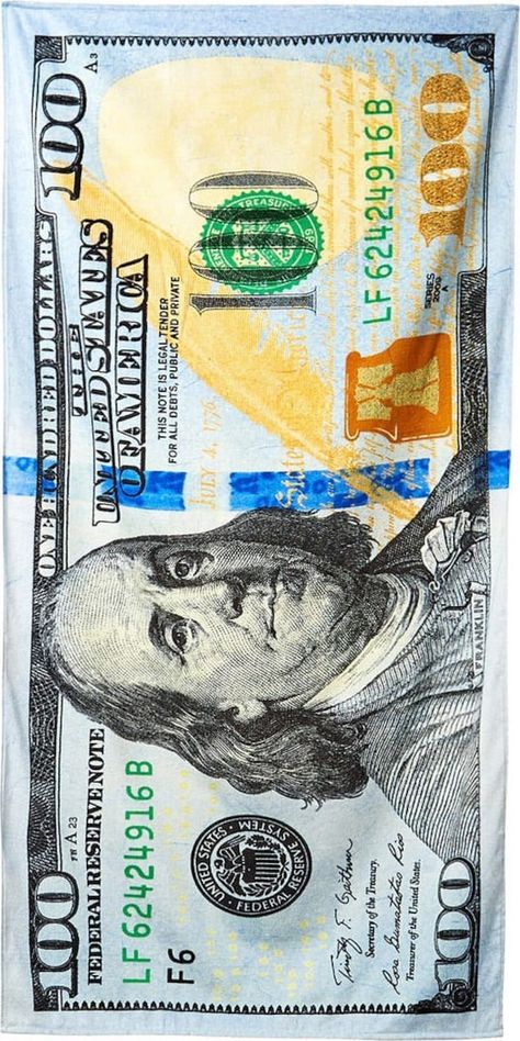 "Color: Multi - 30\" x 60\" Machine wash 100% cotton" Dollars Money Wallpaper, Towel Ideas, Granddaughter Birthday, Money Pictures, 100 Dollar, One Dollar, Money And Happiness, Dollar Bill, Apple Wallpaper