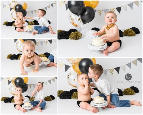 Siblings Birthday Photoshoot, 1st Birthday Photoshoot With Siblings, Sibling Cake Smash, Cake Smash With Siblings, Sibling Birthday Photoshoot, First Birthday Indoor Photoshoot, Photo Shoot For Birthday, First Birthday Photo Shoot Ideas Indoor, Baby Bear Birthday Party