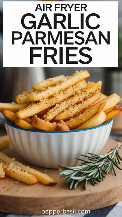 French Fry Air Fryer Recipes Air Fryer Noodle Recipes, Air Fryer Veggie Fries, Air Fryer Fresh French Fries, Air Fryer Homemade French Fries, Homemade Fries In Air Fryer, Fries Air Fryer Recipes, Garlic Parm Fries, Garlic Parmesan French Fries, Parm Fries