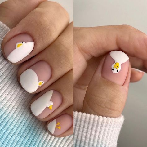 Halloweenský Makeup, Minimal Nails Art, Hello Nails, Duck Nails, Cute Simple Nails, Simple Gel Nails, Minimal Nails, Her Nails, Animal Nails