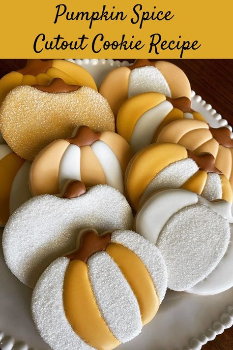 Pumpkin Spice Cookies Recipe Pumpkin Spice Sugar Cookies Recipe, Roll Out Cookie Dough Recipe, Cutout Sugar Cookie Recipe, Cutout Cookie Recipe, Pumpkin Spice Cookie Recipe, Pumpkin Spice Sugar Cookies, Spice Cookie Recipes, Roll Out Sugar Cookies, Cutout Cookie