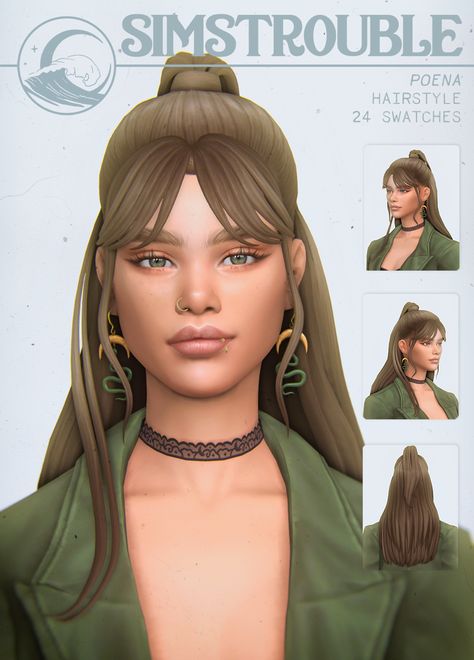 Sims 4 Hair With Bandana, Hair Ts4, Mods Ts4, Sims Outfits, No Bangs, Sims 4 Patreon, Cc Sims4, Sims Packs, The Sims 4 Pc