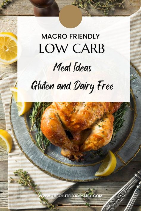 Macro Friendly Recipes Gluten Free Dairy Free, Macro Low Carb Meals, Gluten Free Dairy Free Macro Recipes, Macro Friendly Gluten Free Recipes, Macro Gluten Free Recipes, Low Carb Gluten Free Dairy Free, Macro Friendly Recipes Gf Df, High Protein Gluten And Dairy Free, Dairy Free Macro Friendly Recipes