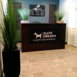 Front Desk Ideas, Luxury Dog Boarding, Dog Daycare Business, Luxury Dog Kennels, Dog Boarding Facility, Boarding Facility, Kennel Ideas, Dog Grooming Shop, Dog Hotel