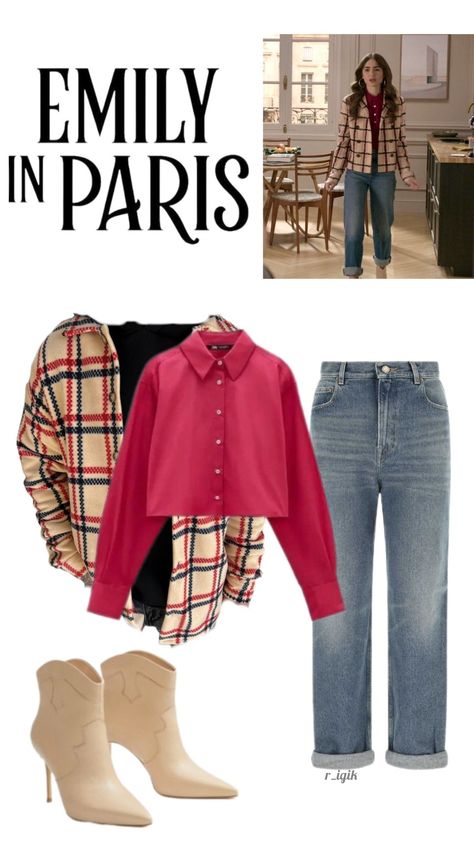 Emily Paris Outfits, Emily In Paris Winter Outfits, Fall Outfits2023, Emily In Paris Outfits Inspiration, Paris Fashion Outfits, Emily In Paris Inspired Outfits, Red Blouse Outfit, Paris Winter Outfits, Emily In Paris Fashion