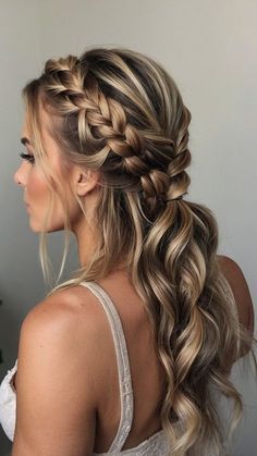 Wedding Dutch Braid Hairstyles, Bridesmaid Braids Hairstyles, Viking Braid Wedding Hair, Hairstyles For A Bridesmaid, Wedding Braid Hairstyles For Long Hair, Dutch Braid Wedding Hair, Wedding Hair With Braids, Bridal Braids For Long Hair, Braided Hairstyles Wedding