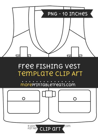 Free Fishing Vest Template - Clipart Fishing Vest Card Template, Vest Template, Safari Vest, Kid Quilts, Fishing Cards, Fishing Box, Fishing Vest, Boy Fishing, Black And White Lines