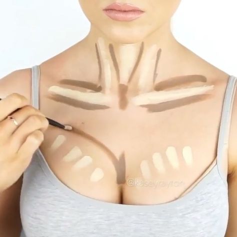 Contour Chest, Maquillage Goth, Makeup Contour, Contour Makeup Tutorial, Makeup 101, Makeup Tricks, Makeup Hacks, Trendy Makeup, Body Makeup