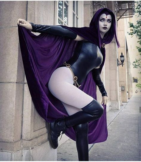 Raven Teen Titans Cosplay, Raven Halloween Costume, Teen Titans Cosplay, Raven Costume, Raven Teen Titans Go, Raven Cosplay, Dc Cosplay, Raven Teen Titans, Halloween Costume Outfits