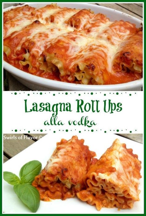 Take the ordinary out of dinner tonight with Lasagna Roll-Ups with Vodka Sauce, an easy recipe that you can make ahead! With just 7 ingredients, you can have this pasta recipe ready for your Meatless Monday dinner. #swirlsofflavor #lasagna #vodkasauce #pasta #easy #recipe #meatless #rollups Monday Dinner, Vodka Sauce Recipe, Meatless Monday Dinner, Spinach Lasagna Rolls, Pasta Easy, Lasagna Roll, Lasagna Rollups, Macaroni Recipes, Alla Vodka