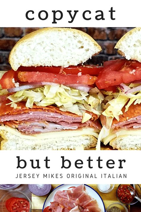 Italian Combo Sandwich Recipe, Jersey Mikes Club Sub Copycat, Best Italian Sandwich Recipe, Subs Recipes Sandwiches, Italian Sub Sandwich Recipe, Italian Subs Sandwich, Best Sub Sandwich Recipes, Copycat Sandwich Recipes, Mikes Way Recipe